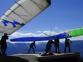 Launch on Mt. Seven near Golden, British Columbia